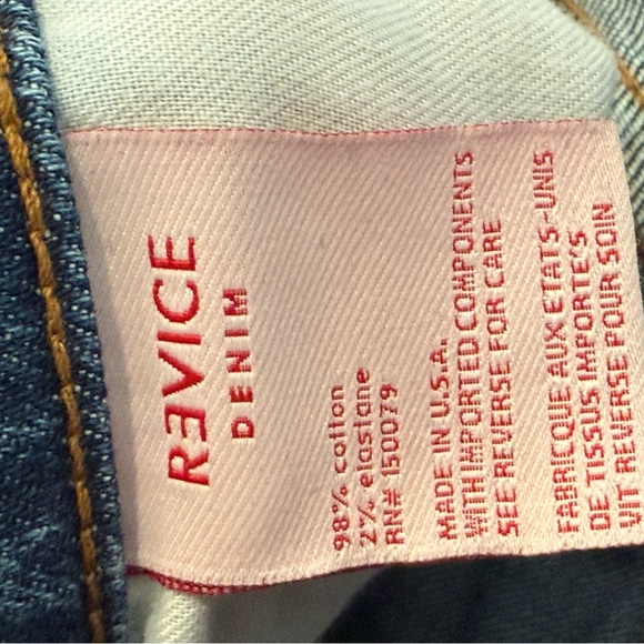 Revice- Two Toned Distressed Straight Leg Jeans- Size 26 - Picture 6 of 8